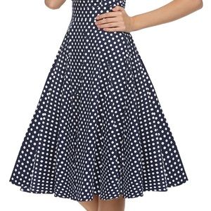 ADORABLE Blue and White Polka Dot Dress!